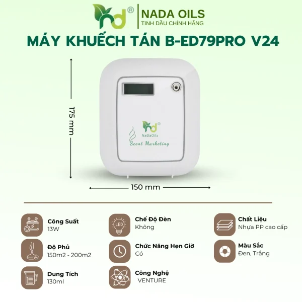 Máy Khuếch Tán B-ED79Pro V2024 Không Gian Dưới 150m2 - Hình ảnh 2