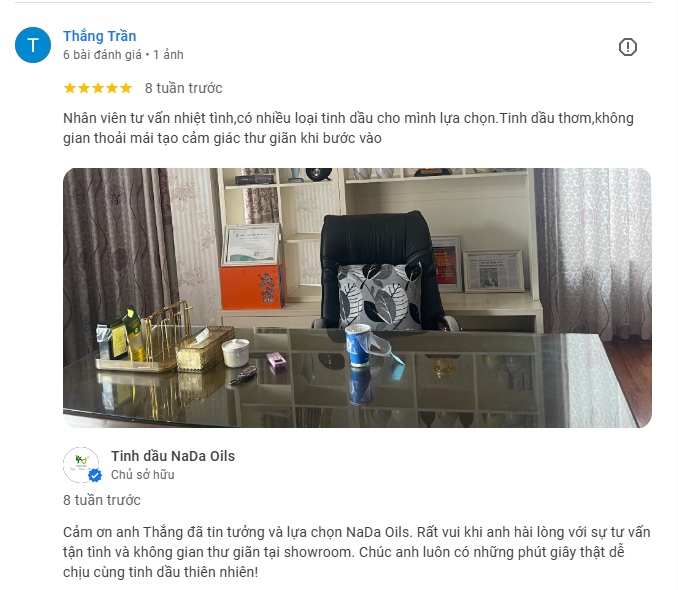 Review tinh dầu NaDa Oils 