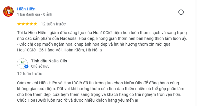 Review tinh dầu NaDa Oils 