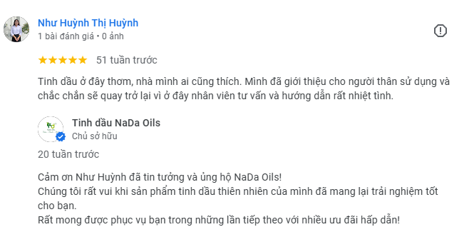 Review tinh dầu NaDa Oils 