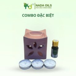 combo 1 đèn nến+ 3v nến+ 10ml tinh dầu Sả Chanh